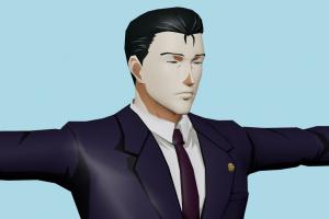 Kousuke Houji Tokyo-Ghoul, business, male, man, people, human, xna, characters, rigged